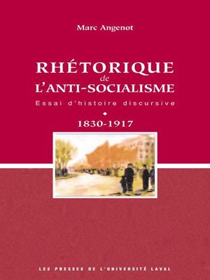 cover image of La rhétorique de l'anti-socialisme